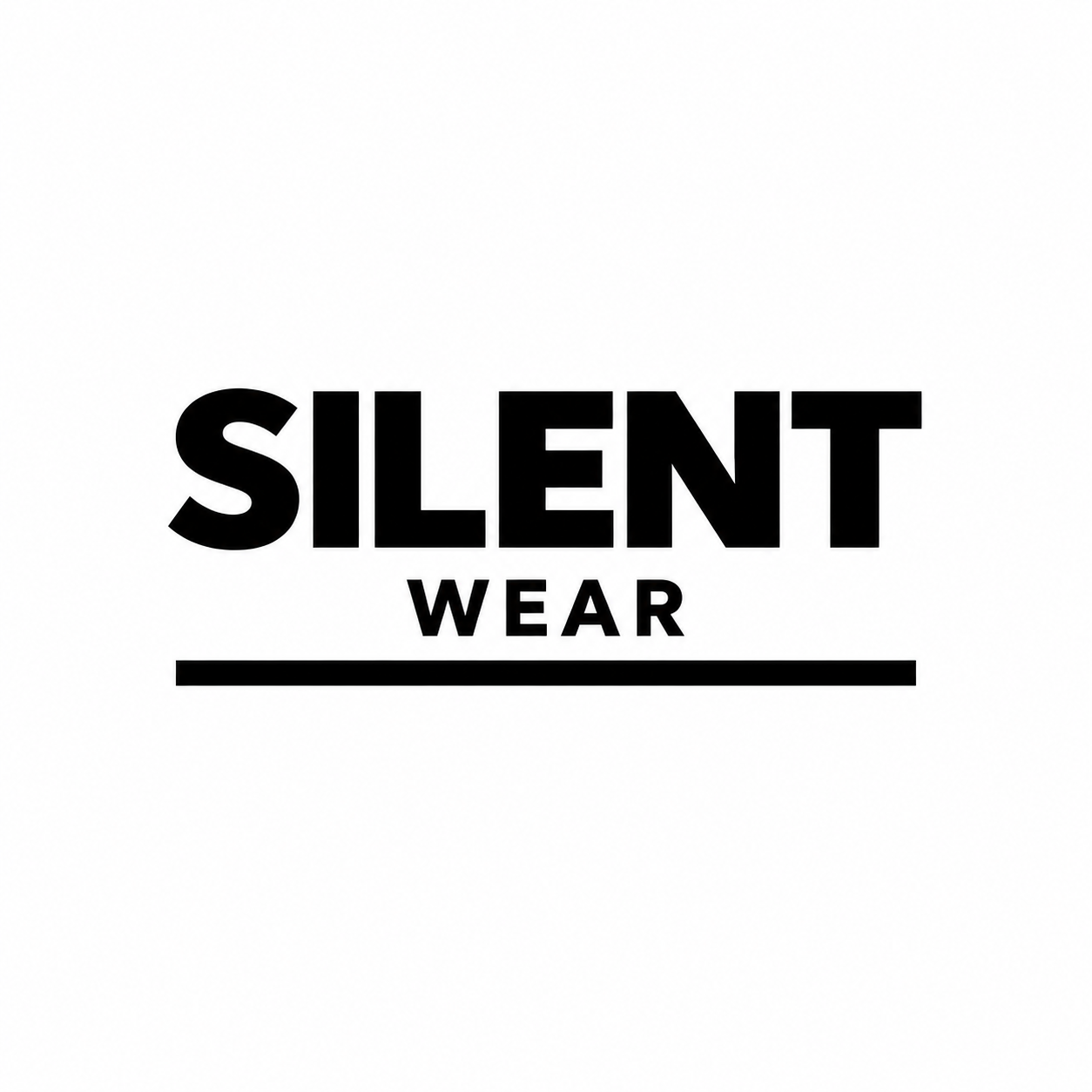 Black text reading 'SILENT WEAR' centered on a plain white background, with a horizontal black line beneath the word 'WEAR'.