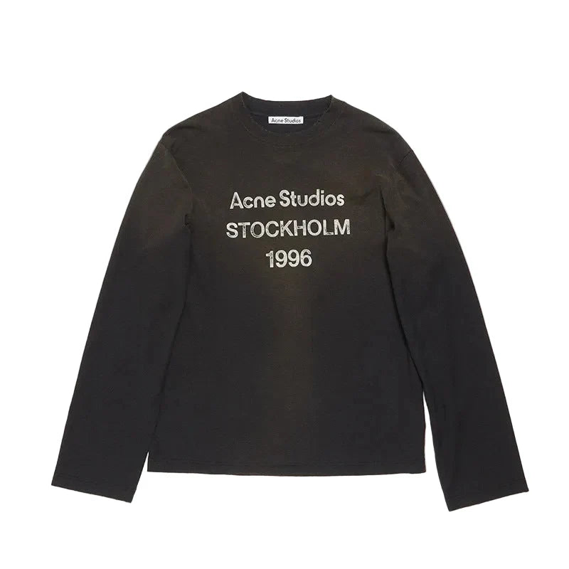 Acne Studios Logo cotton-blend jersey Long Sleeve shirt