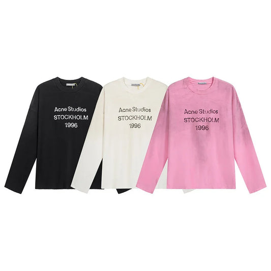Acne Studios Logo cotton-blend jersey Long Sleeve shirt