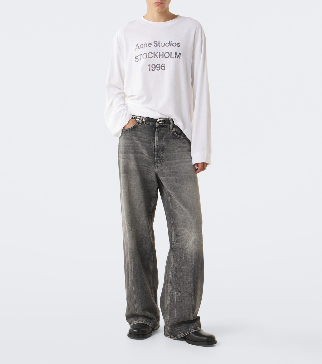 Acne Studios Logo cotton-blend jersey Long Sleeve shirt