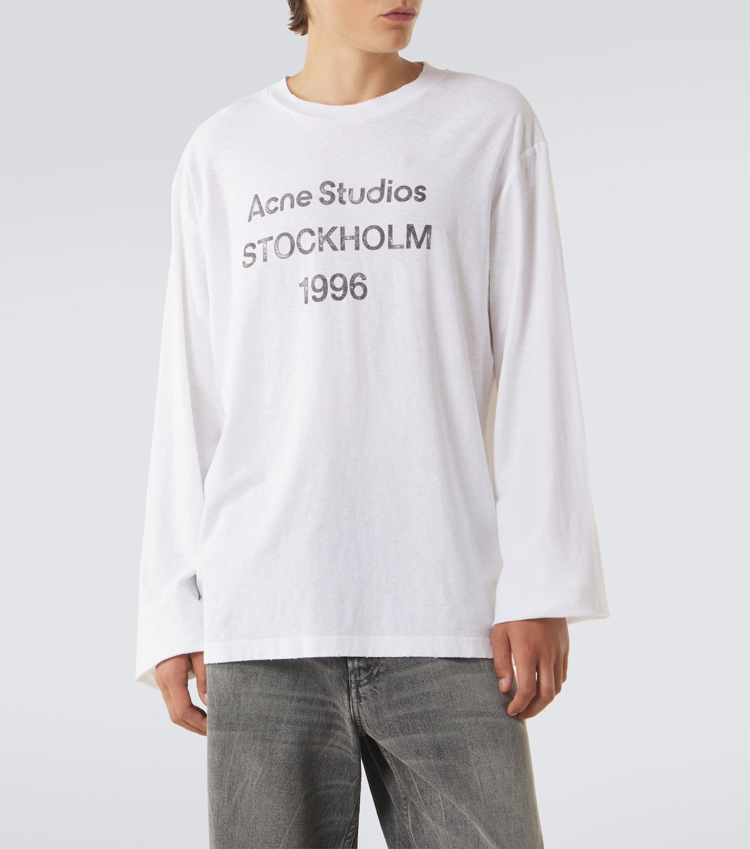 Acne Studios Logo cotton-blend jersey Long Sleeve shirt