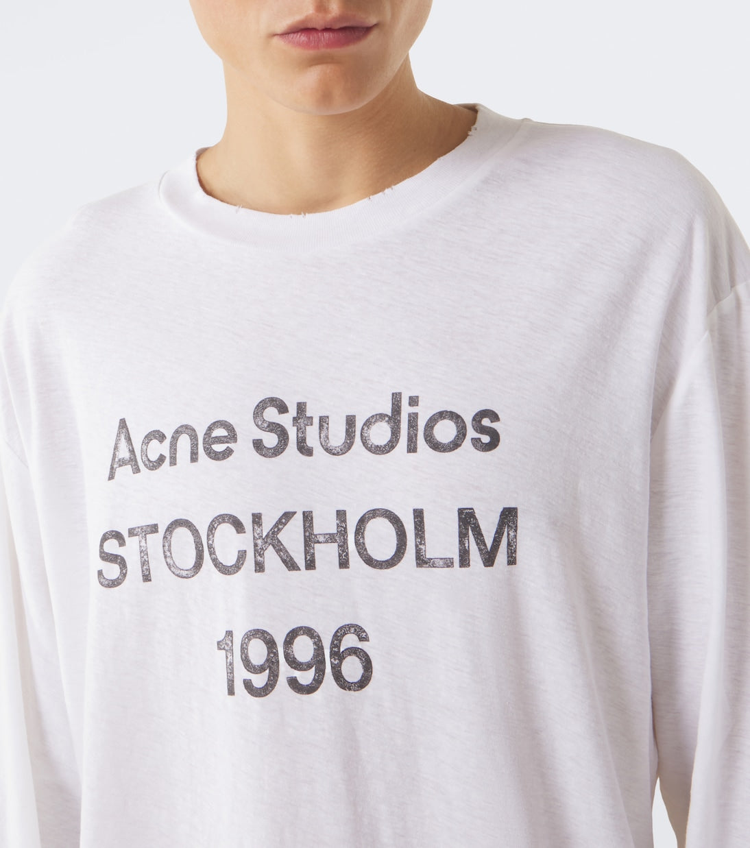 Acne Studios Logo cotton-blend jersey Long Sleeve shirt